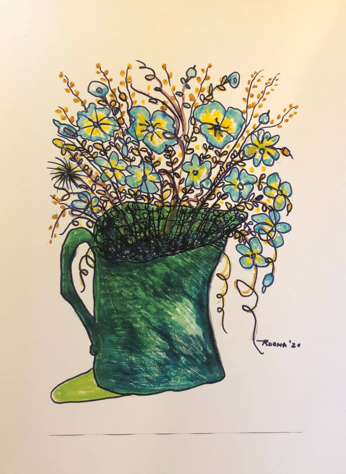 Nature inspired mixed media artwork